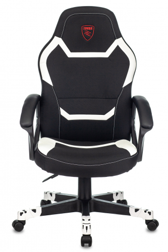 Купить  кресло zombie 10 черный/белый текстиль/эко.кожа крестов. пластик zombie 10 white в интернет-магазине Айсберг! фото 2